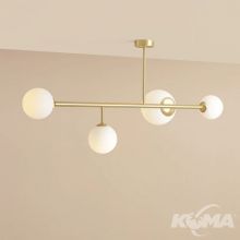 Dione plafon 3xE14 10W+1xE27 15W brass